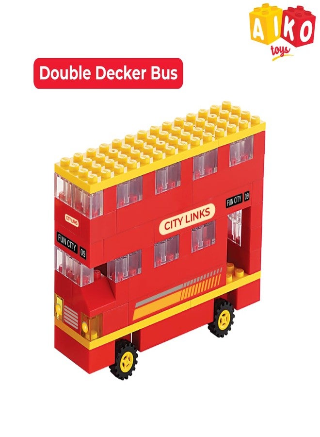 AIKO City Links 141-Piece Building Blocks Set | Multi-Colour Construction Toy for Kids | Build Bus, Bus Stand & City Infrastructure | STEM Learning & Creativity | Gift for Boys & Girls (4+ Years) - Image 4